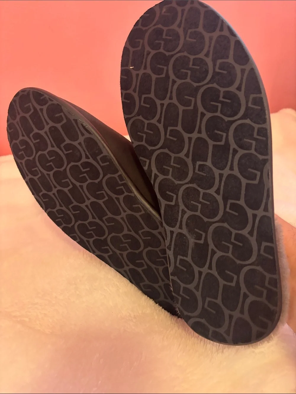 UGG Black Slip-On Shearling Mule Slippers